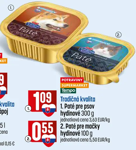 Tradičná kvalita Paštéta pre psy hydinové mäso