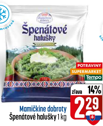 Mamičkine dobroty špenátové halušky
