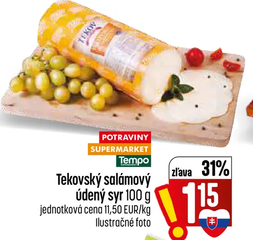 Tekovský salámový údený syr