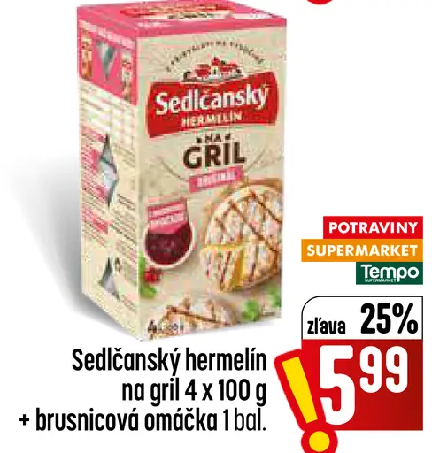 Sedlčanský Hermelín na gril originál s brusnicovou omáčkou