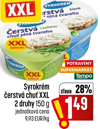 Syrokrém čerstvá chuť, 2 druhy