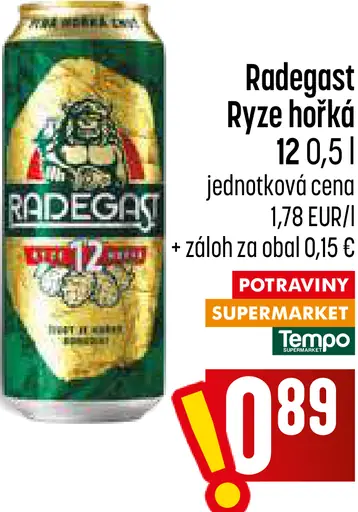Radegast Ryze hořká 12 plechovka