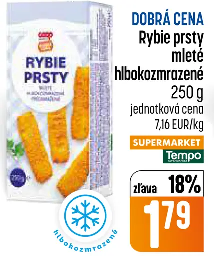 Rybie prsty mleté, hlbokozmrazené