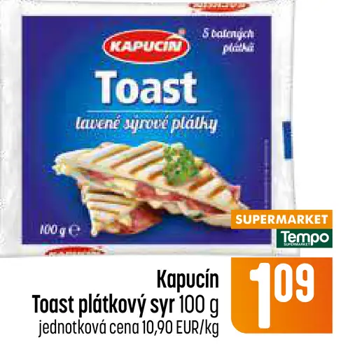Kapučin toast plátkový syr