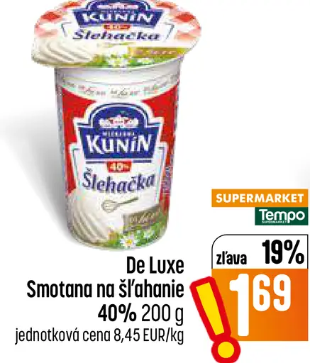 Kunin De Luxe Smotana na šľahanie 40%