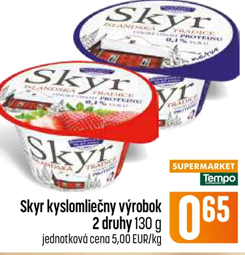 Skyr kyslomliečny výrobok 2 druhy