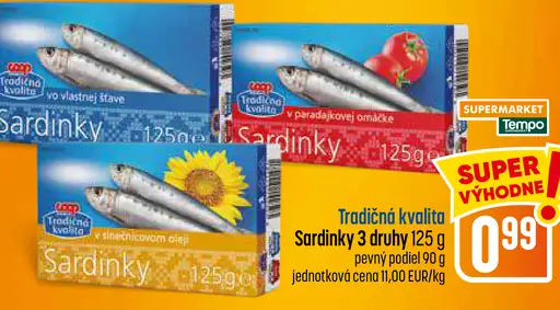 Sardinky – rôzne druhy