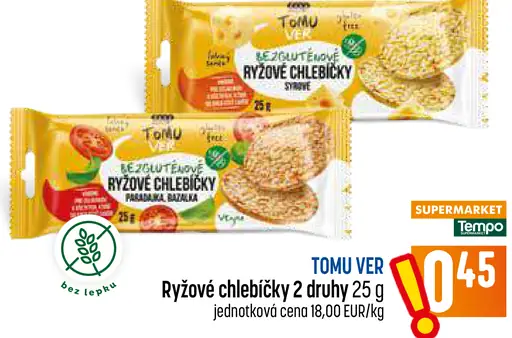Tomu Ver ryžové chlebíčky – zeleninové, paprika a paradajka