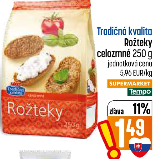 Tradičná kvalita Rožteky celozrnné