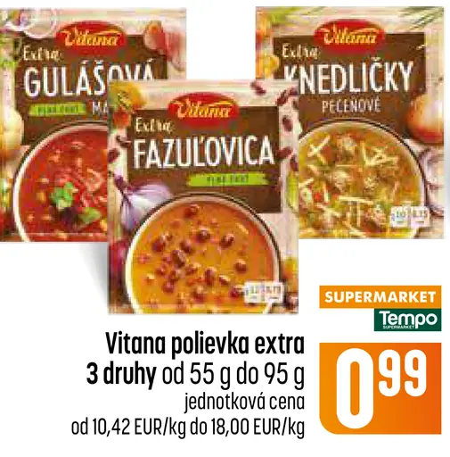 Vitana polievka extra gulášová / knedlíčková / fazuľová