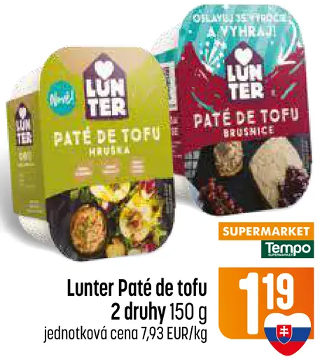 Lunter paté de tofu – hruška, brusnice