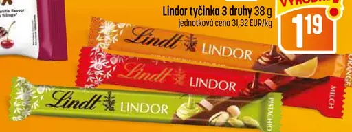 Lindt Lindor tyčinka – 3 druhy