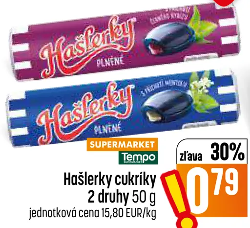 Hašlerky cukríky rôzne druhy