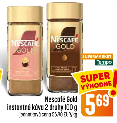 NESCAFÉ GOLD, instantná káva