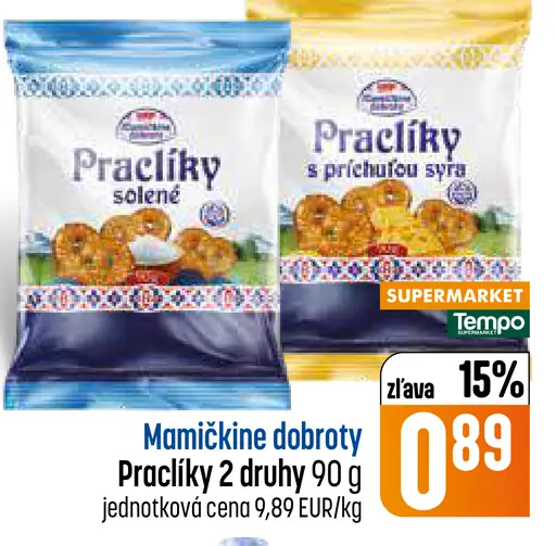 Mamičkine dobroty Praclíky solené a Praclíky s príchuťou syra
