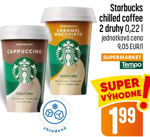 Starbucks chilled coffee cappuccino alebo caramel macchiato
