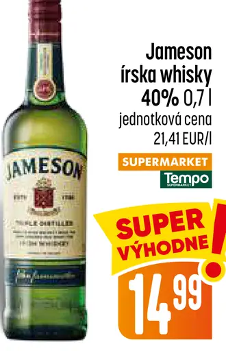 Jameson írska whisky 40%