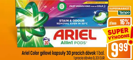 Ariel gelové kapsuly Color, Extra Clean