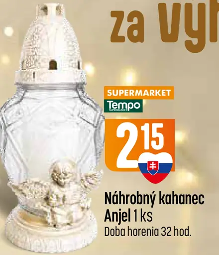 Náhrobný kahanec Anjel, doba horenia 32 hodín
