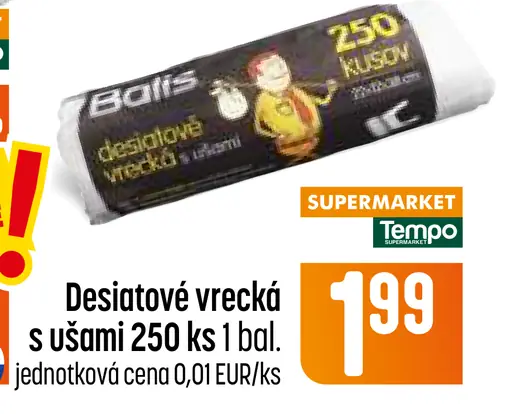 Balis desiatové vrecká s ušami