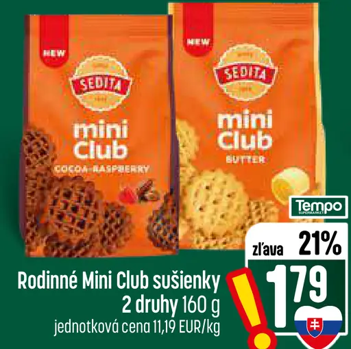 Sedita Mini Club sušienky – kakao-malina a butter