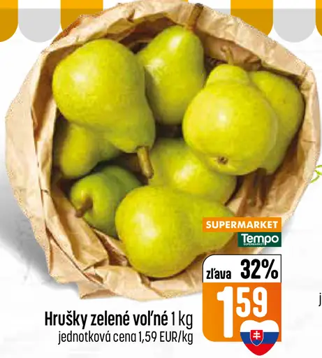 Hrušky zelené voľne
