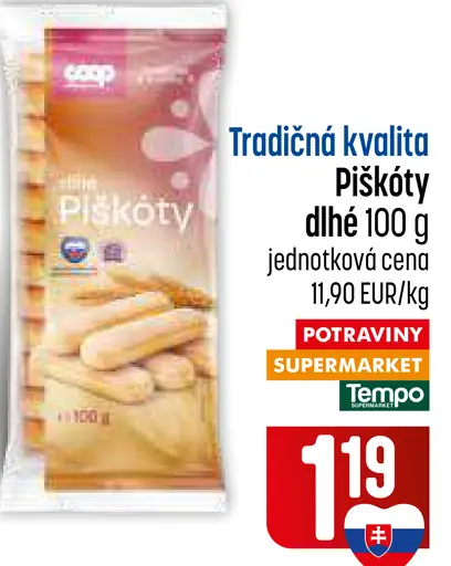 Tradičná kvalita piškóty dlhé
