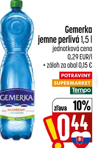 Gemerka jemne perlivá voda