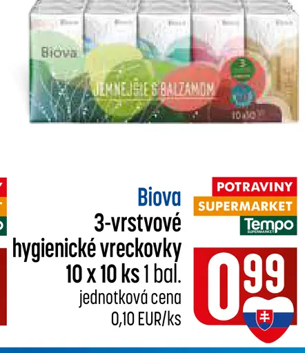 Biova hygienické vreckovky 3-vrstvové