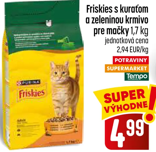 Friskies s kuracím a zeleninou krmivo pre mačky