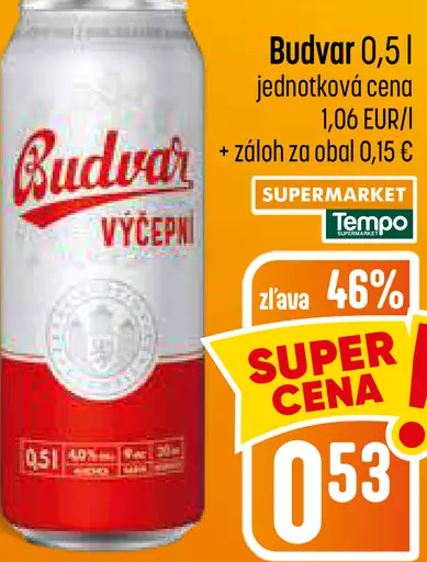 Budvar výčepní plechovka