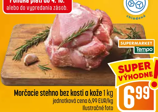 Morčacie stehno horné bez kosti a kože