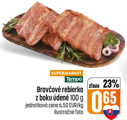 Bravčové rebrá z boku údené