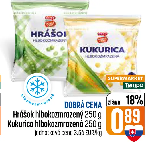 COOP Jednota hrášok hlbokozmrazený