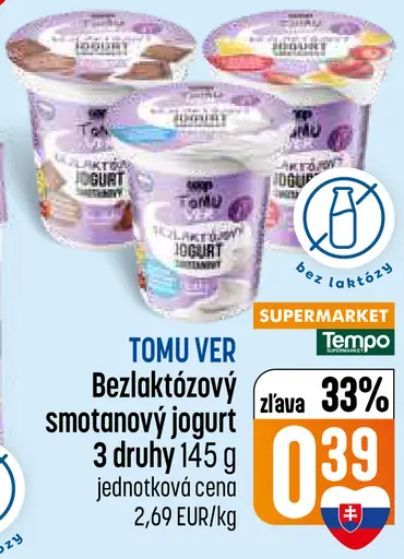Bezlaktózový smotanový jogurt