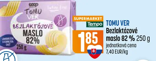 TOMU VER Bezlaktózové maslo 82%