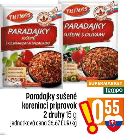 Paradajky sušené s koreniacim prípravkom