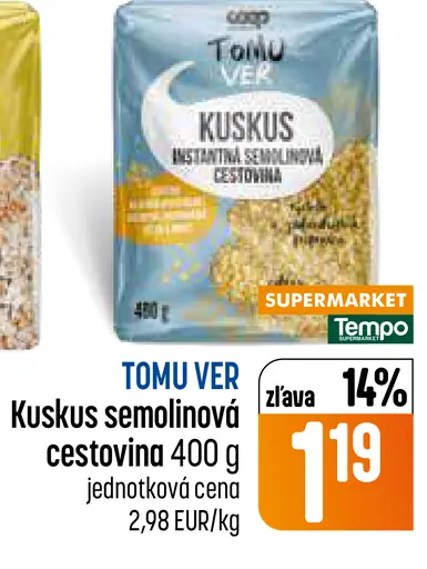 TOMU VER Kuskus cestovina semolinová