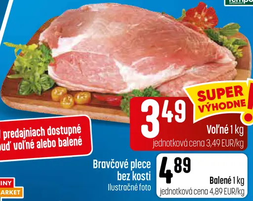 Bravčové plece bez kosti, balené
