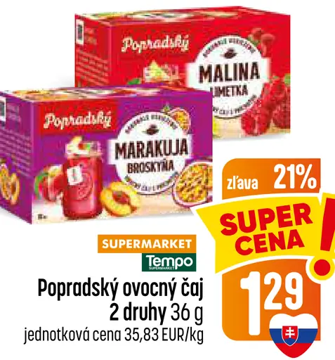 Popradský ovocný čaj 2 druhy