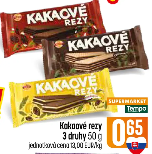 Kakaové Rezy 3 druhy