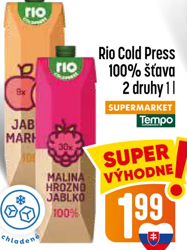 Rio Cold Press 100 % šťava – rôzne druhy