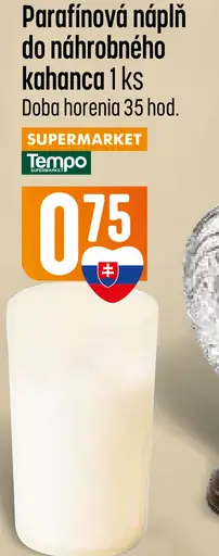 Náhrobný kahanec, doba horenia 28 hodín