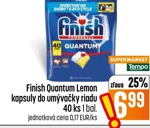 Finish kapsuly do umývačky Quantum Lemon