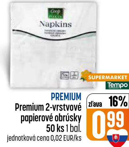 Premium 2-vrstvové papierové obrúsky