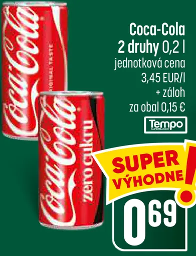 Coca-Cola sýtený nápoj