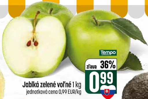 Jablká zelené voľné