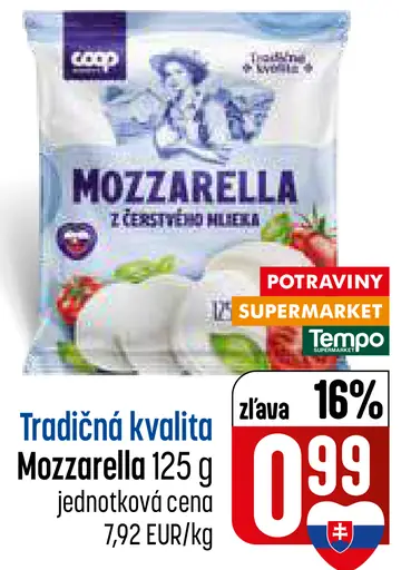 Mozzarella z čerstvého mlieka