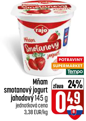 Rajo Mňam smotanový jogurt jahodový