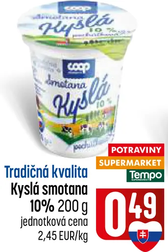 Kyslá smotana smotana 10%